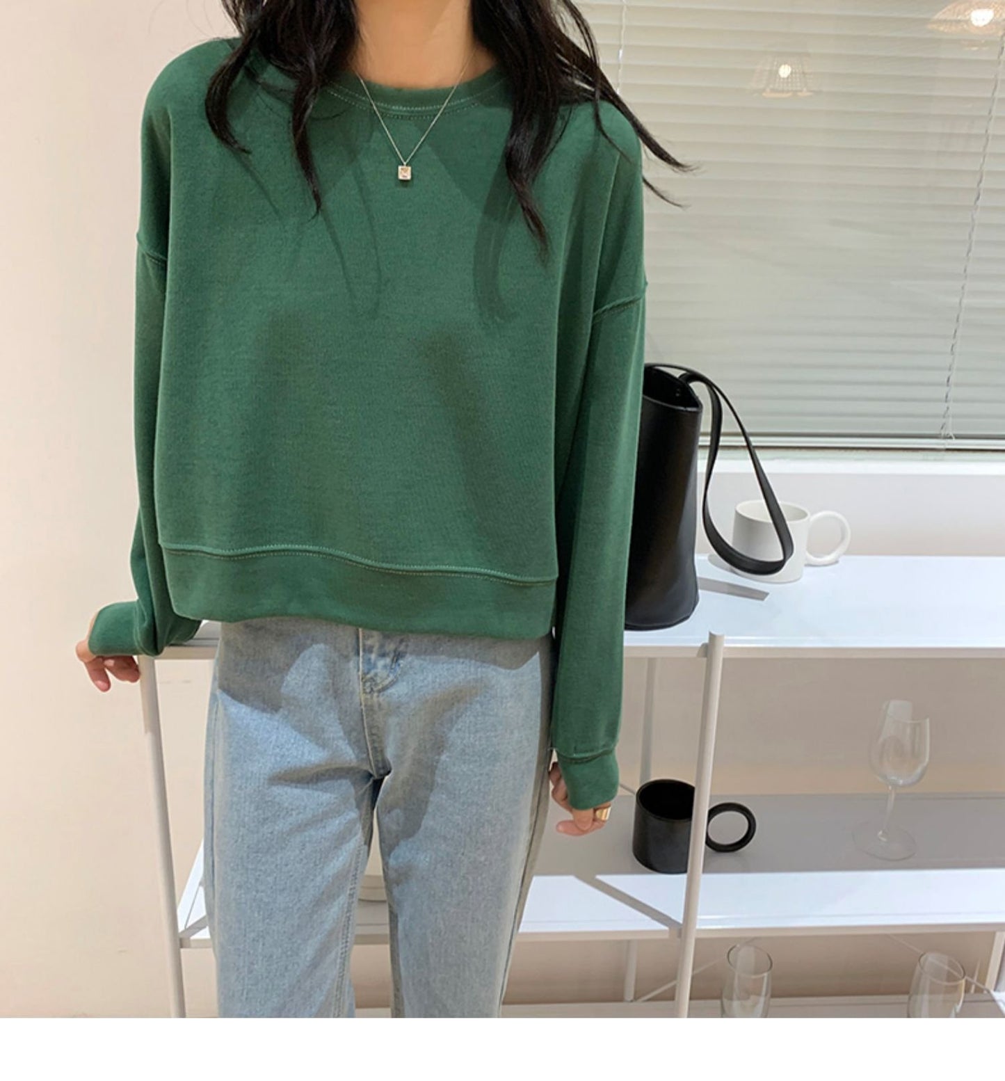 レディース トップス 長袖 ゆったり コットン 綿 春 秋冬 カジュアル 春夏 ショート ラウンドネック 秋 冬 裏起毛 プルオーバー タイ