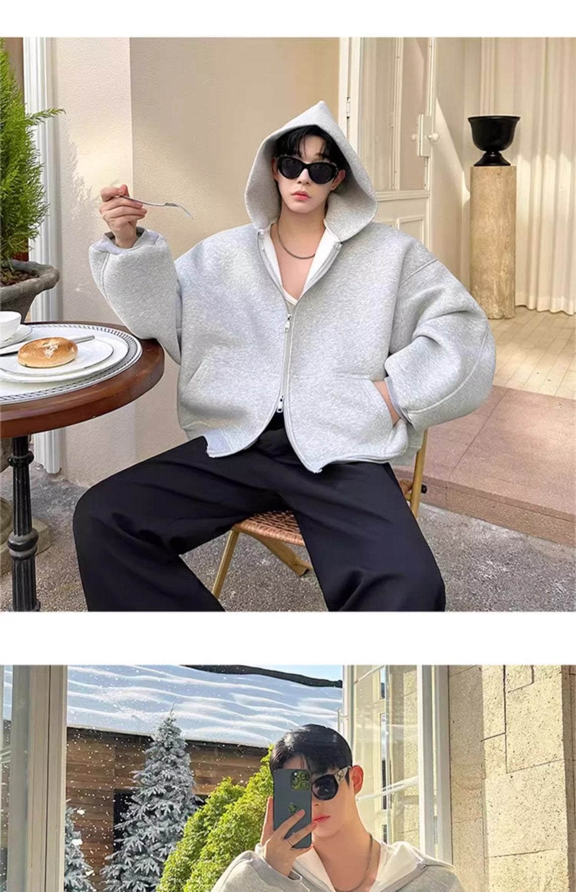 シャツ カーディガン ジャケット 長袖 無地 春 秋冬 カジュアル アメリカン 韓国風 春夏 前開き ショート 秋 シンプル 冬 スウェット フード ポリエステル