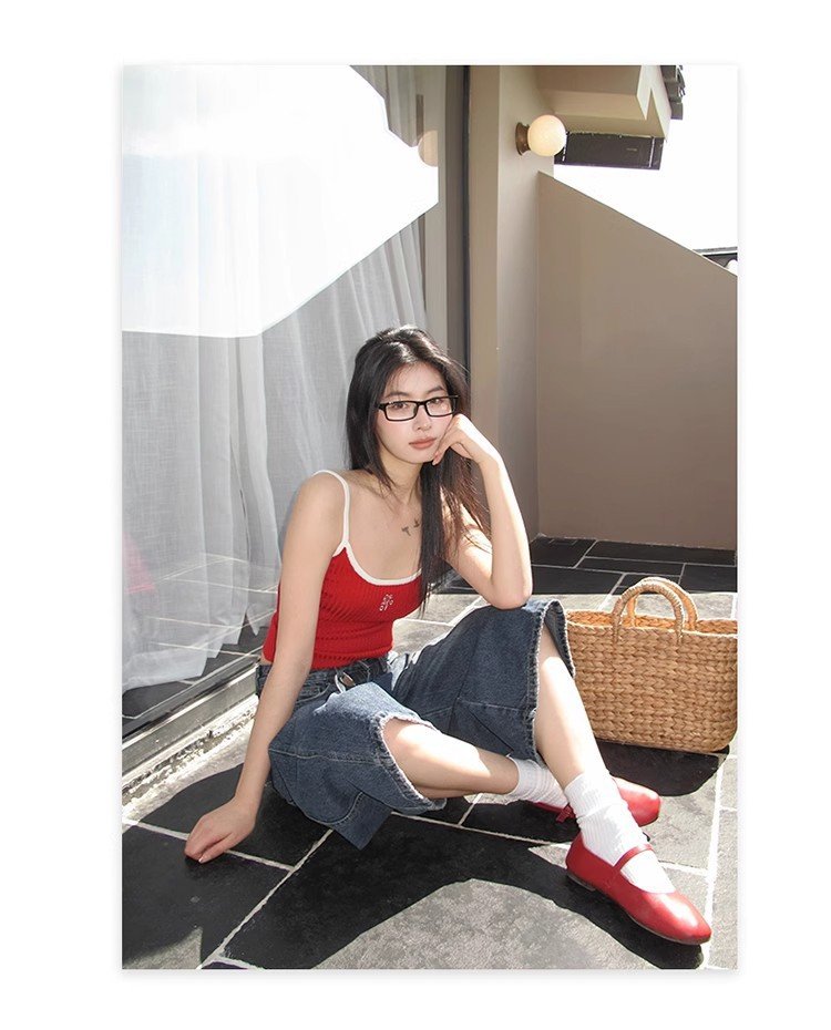 レディース パンツ ゆったり スリム コットン 綿 デニム 春夏 カジュアル アメリカン 春 夏 ストレート 切り替えデザイン デニムパンツ ハイウエスト ヴィンテージ ポリエステル