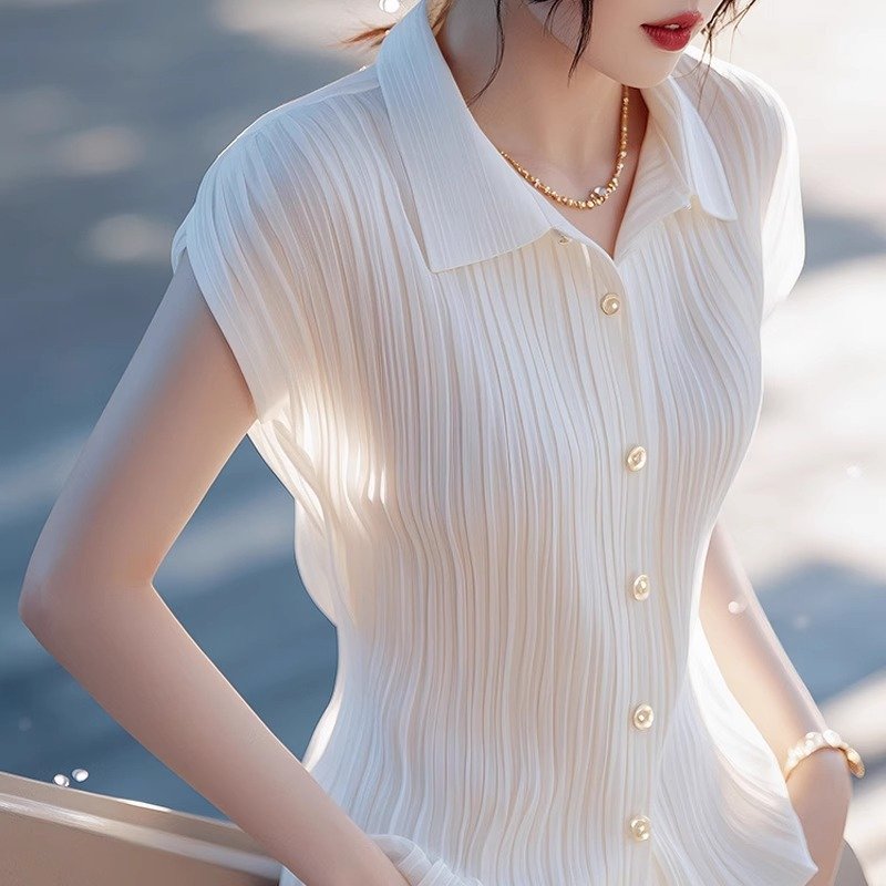 レディース シャツ 半袖 春夏 カジュアル きれいめ 前開き 春 白 夏 上品 タイ レギュラー ポリエステル