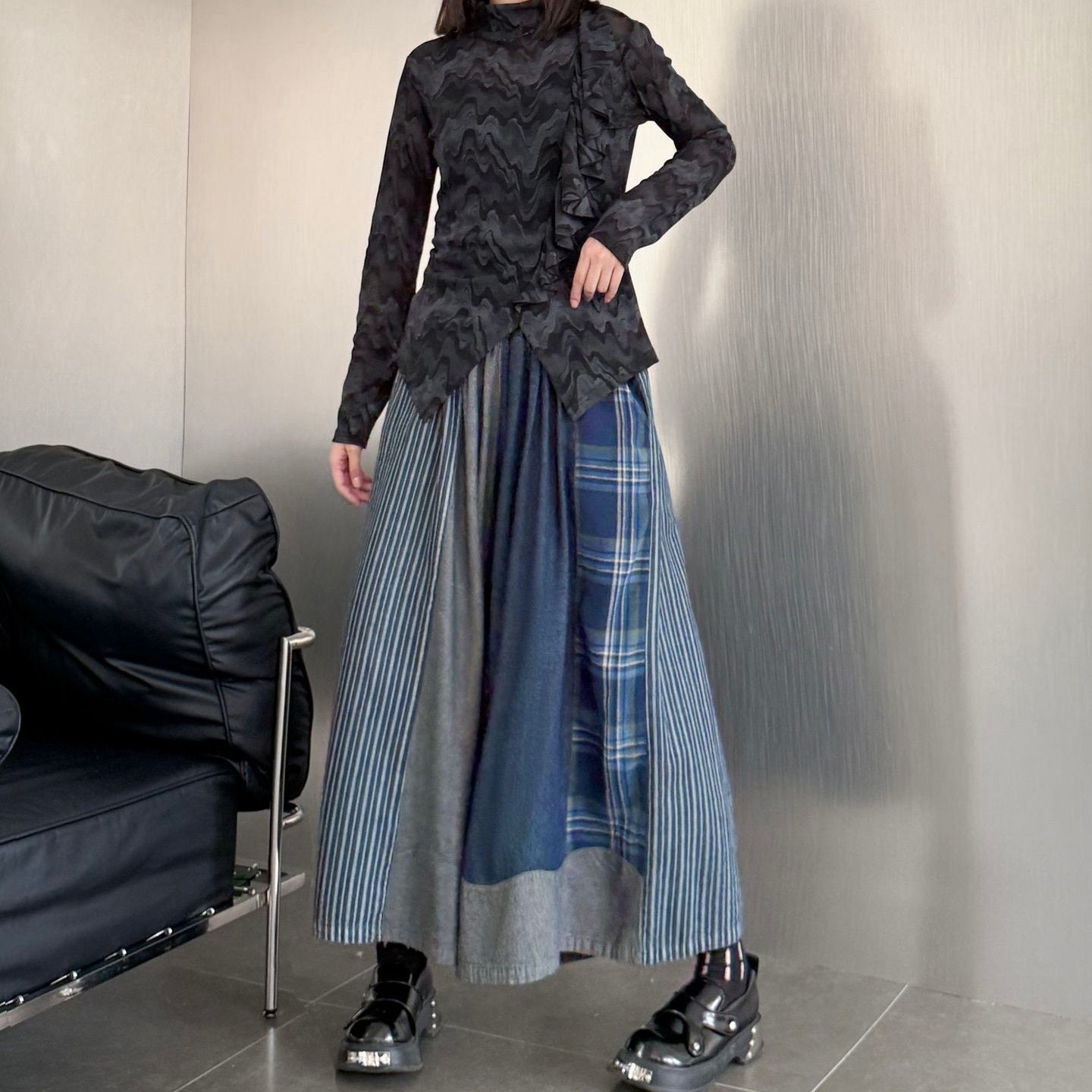 レディース パンツ ボトムス ロングパンツ ワイドパンツ 丈長 フルレングス ストリート 配色 かわいい 大人可愛い カジュアル おしゃれ かっこいい メンズライク マニッシュ 個性的 クール ヴィンテージ アメリカン カントリー アクティブ ワイルド 無地 チェック ストライプ パッチワーク オールシーズン お出かけ 女子会 休日 ショッピング ライブ カフェ フェス ランチ 体型カバー 脚長 普段使い 着回し トレンド 流行 インスタ映え ビッグ ゆったり ゆる フリーサイズ ワンサイズ ブルー 青