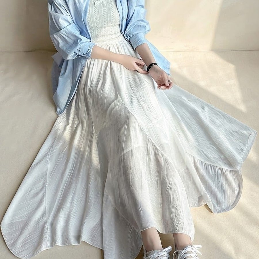 スカート 春夏 カジュアル おしゃれ プリーツ 春 フレア 夏 ロング 切り替えデザイン 脚長 プリーツスカート フレアスカート ストレッチ