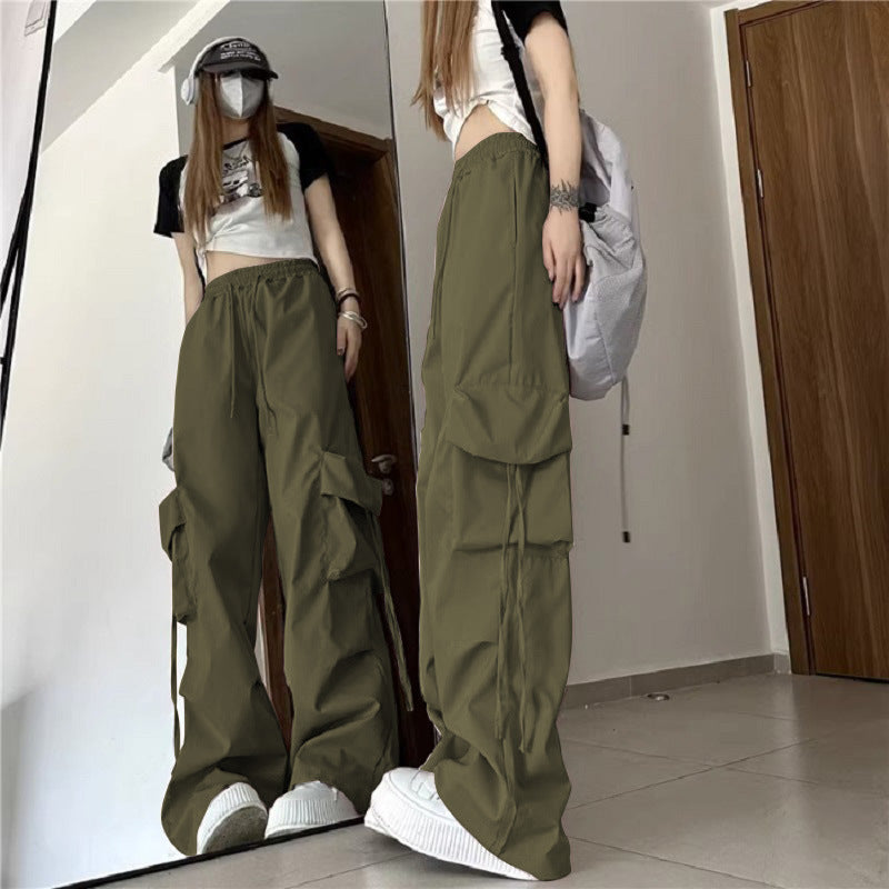 レディース パンツ ボトムス カーゴパンツ 丈長 ロング ワイド ストリート ポケット ハイウエスト ドロスト シンプル カジュアル おしゃれ かっこいい こなれ感 メンズライク ボーイッシュ ルーズ クール 抜け感 無地 春 夏 秋 冬 オールシーズン ママ 通勤 学生 学校 通学 デート お出かけ 旅行 公園 女子会 休日 ショッピング お花見 普段使い 着回し トレンド 流行 M L XL 2XL 大きいサイズ ブラック ダークグレー イエロー ベージュ ブルー グリーン ベーシックカラー