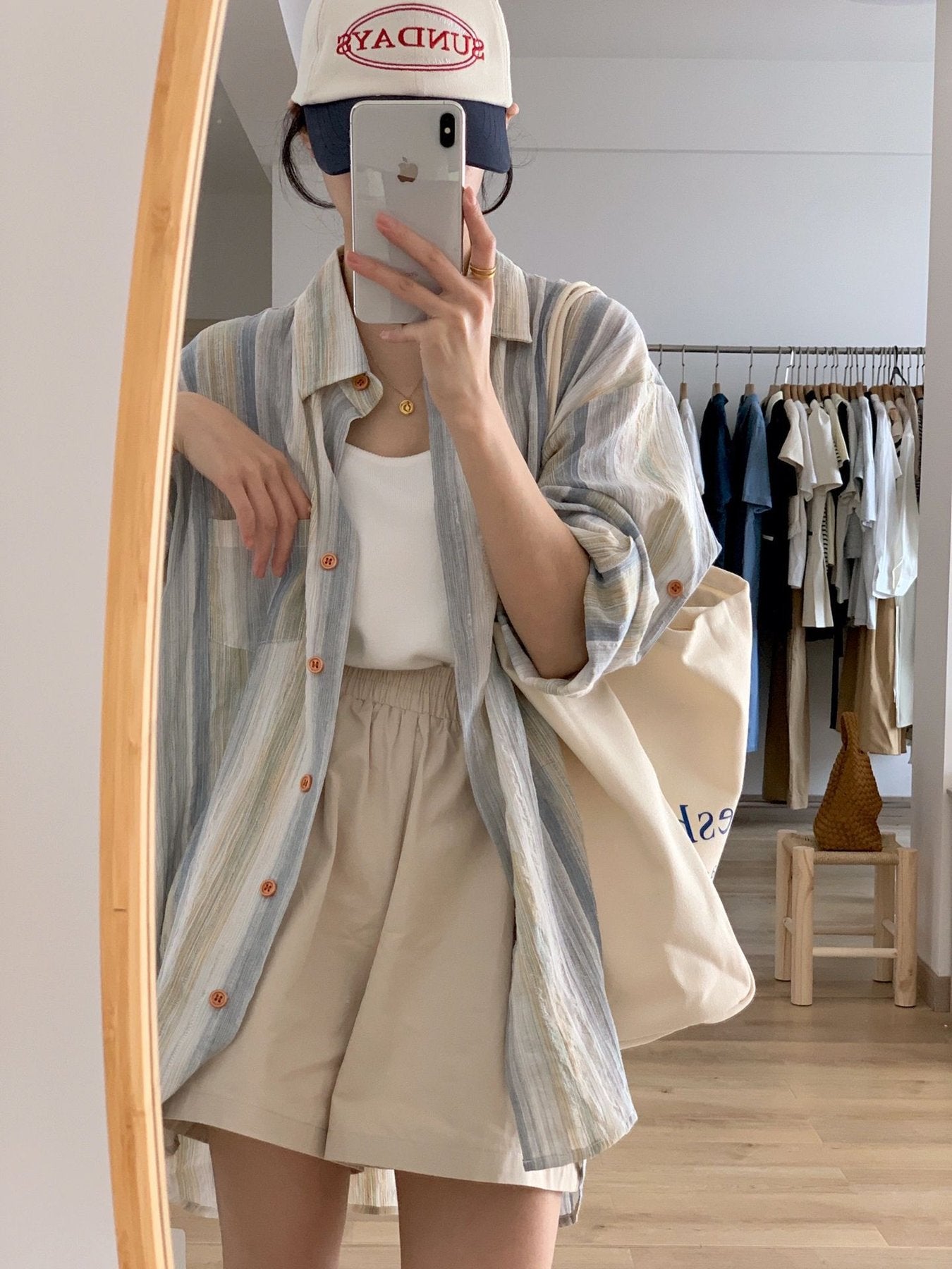レディース シャツ トップス 長袖 ボーダー ストライプ ゆったり コットン 綿 春夏 カジュアル 前開き 春 夏 秋 切り替えデザイン ブルー