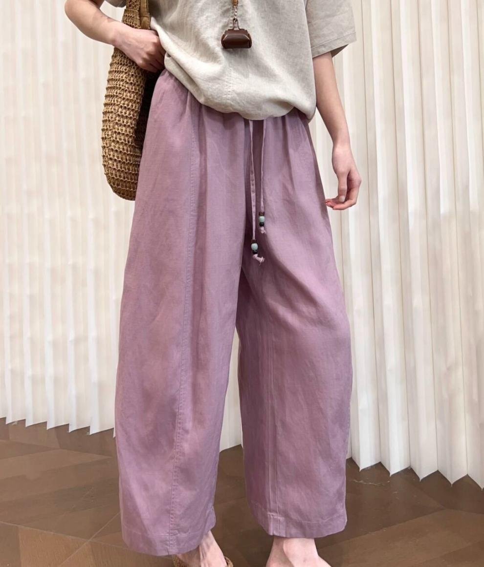 パンツ ゆったり ワイド コットン 綿 リネン 春夏 きれいめ 通勤 春 夏 スリム ロング ワイドパンツ ハイウエスト 都会的