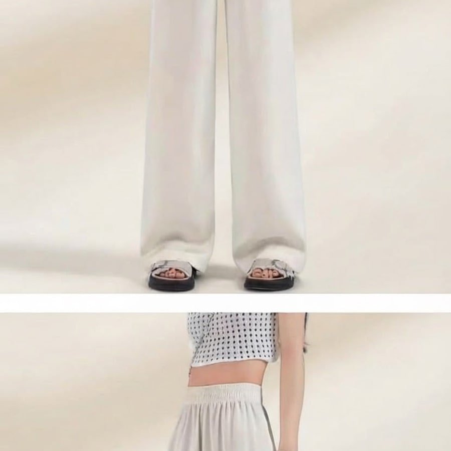 レディース パンツ ワイド 春夏 カジュアル きれいめ 通勤 オフィス 春 夏 ワイドパンツ 薄手 サテン ハイウエスト