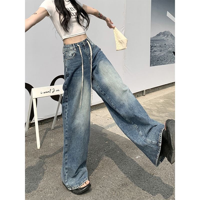 レディース パンツ ゆったり ワイド 春夏 カジュアル アメリカン レトロ ボトムス 春 夏 薄手