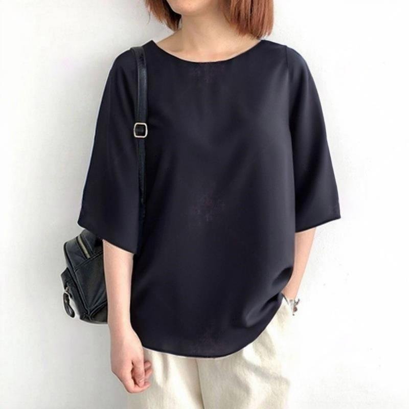 ジャケット ゆったり 春夏 春 夏 スリット 丸襟 ボタン アクリル