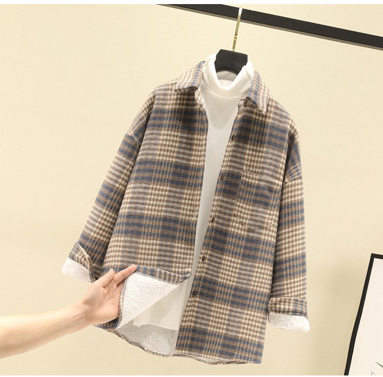 レディース シャツ コート 長袖 チェック柄 ゆったり 秋冬 秋 きれいめ 通勤 体型カバー 前開き 冬 ウール 厚手 裏起毛 襟付き タイ ポリエステル