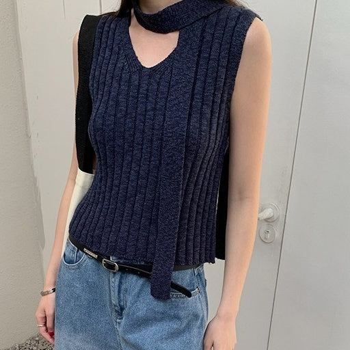 トップス ベスト ニットベスト Vネック プルオーバー ストール付き ショート丈 ニット かわいい 可愛い 大人可愛い きれいめ シンプル レトロ おしゃれ かっこいい カジュアル こなれ感 ルーズ 個性的 主役級 存在感 抜け感 春 夏 ベーシック ナチュラル クール エレガント 無地 女性用 レディース ママ OL 通勤 オフィス 学生 通学 デート お出かけ 旅行 休日 ランチ カフェ ショッピング コンパ 普段使い デイリー 着回し 重ね着 ワンサイズ トレンド モテ カラーバリエーション
