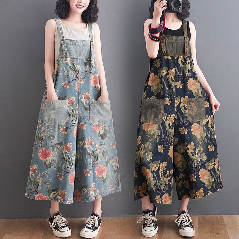 レディース パンツ プリント ワイド 夏 大きいサイズ 上品 ワイドパンツ