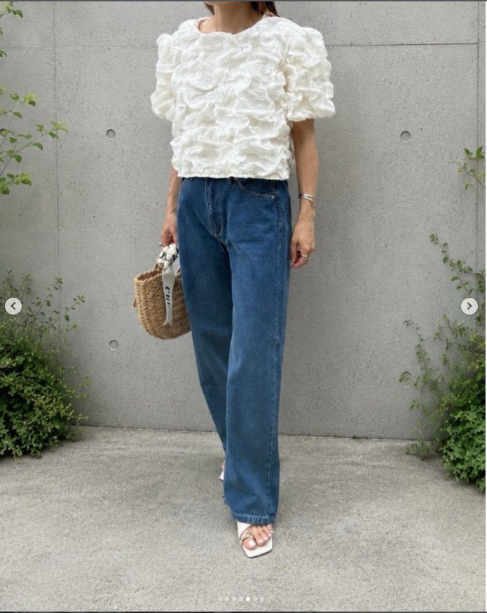 レディース ブラウス 半袖 無地 春夏 きれいめ 通勤 前開き 春 夏 シンプル 刺繍 パフスリーブ 都会的