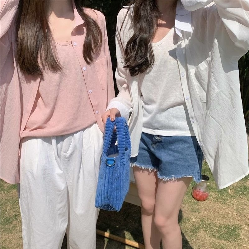 レディース シャツ トップス カーディガン 長袖 無地 ゆったり 春夏 カジュアル 韓国風 前開き 春 夏 ジャケット シンプル ゆる 襟付き レギュラー ボタン ポリエステル