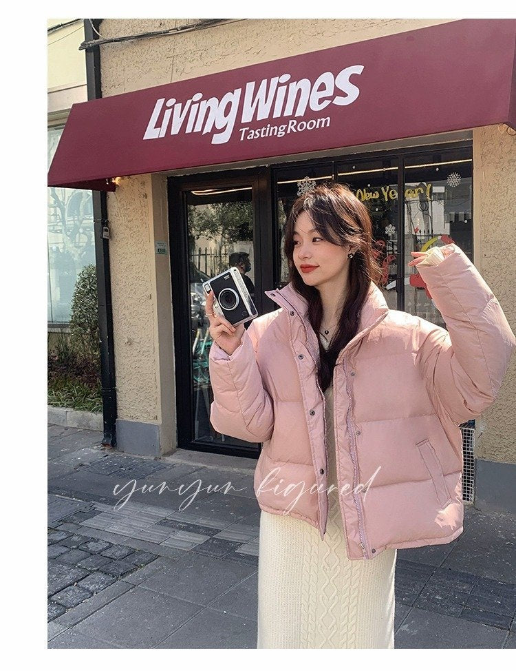レディース コート ジャケット 長袖 ゆったり 冬 きれいめ 通勤 体型カバー ショート ホワイト ダウン おしゃれ 暖かい スタンドカラー レギュラー ポリエステル ダウンジャケット