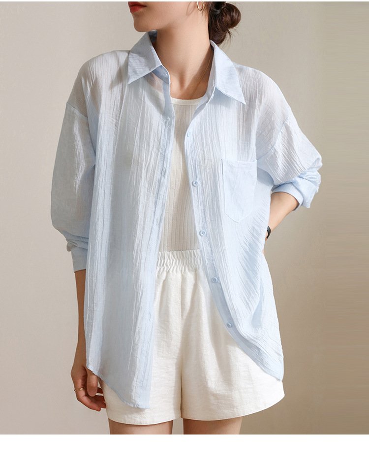 レディース シャツ トップス 長袖 無地 ゆったり 春夏 きれいめ 前開き 春 白 夏 シンプル 上品 レギュラー ポリエステル 白シャツ UVカット