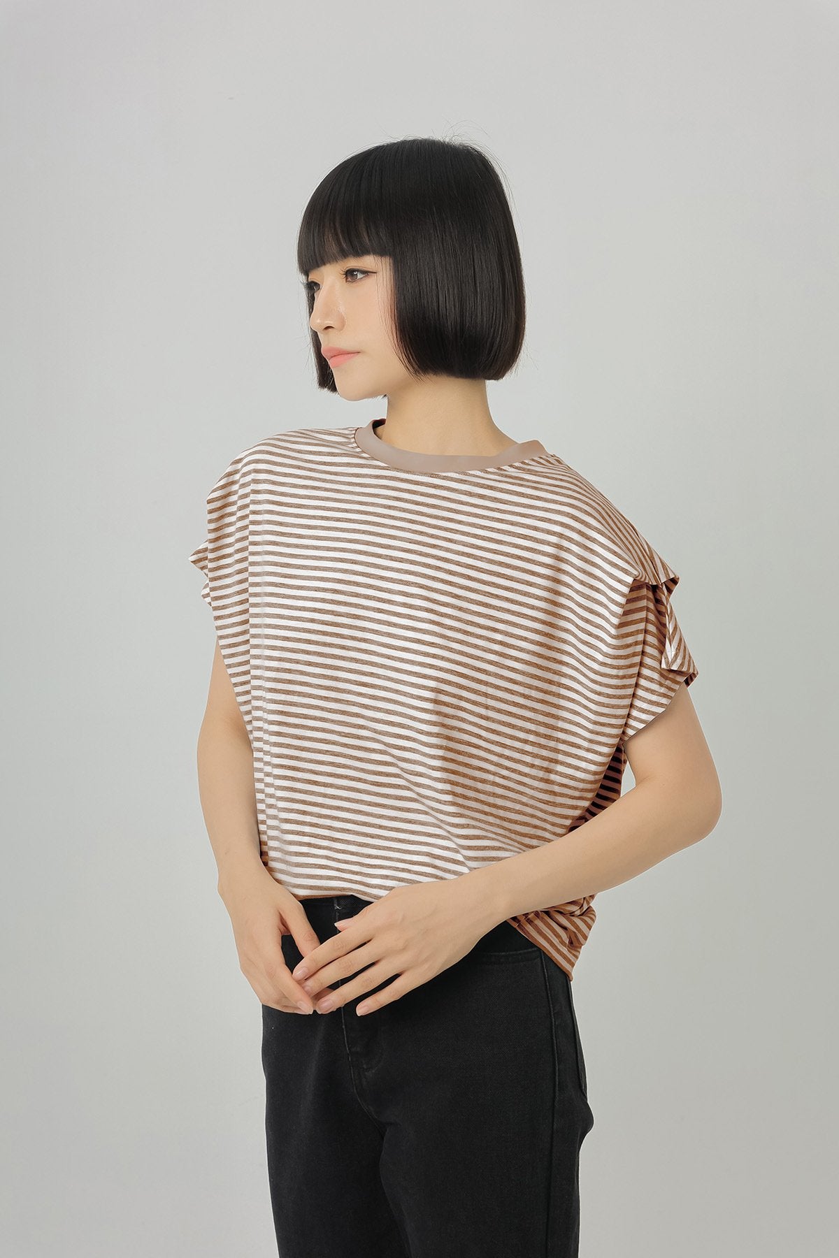 レディース トップス Tシャツ ニット 半袖 ボーダー ストライプ チェック柄 ゆったり コットン 綿 夏 体型カバー 春夏 膝丈 ラウンドネック シャツ