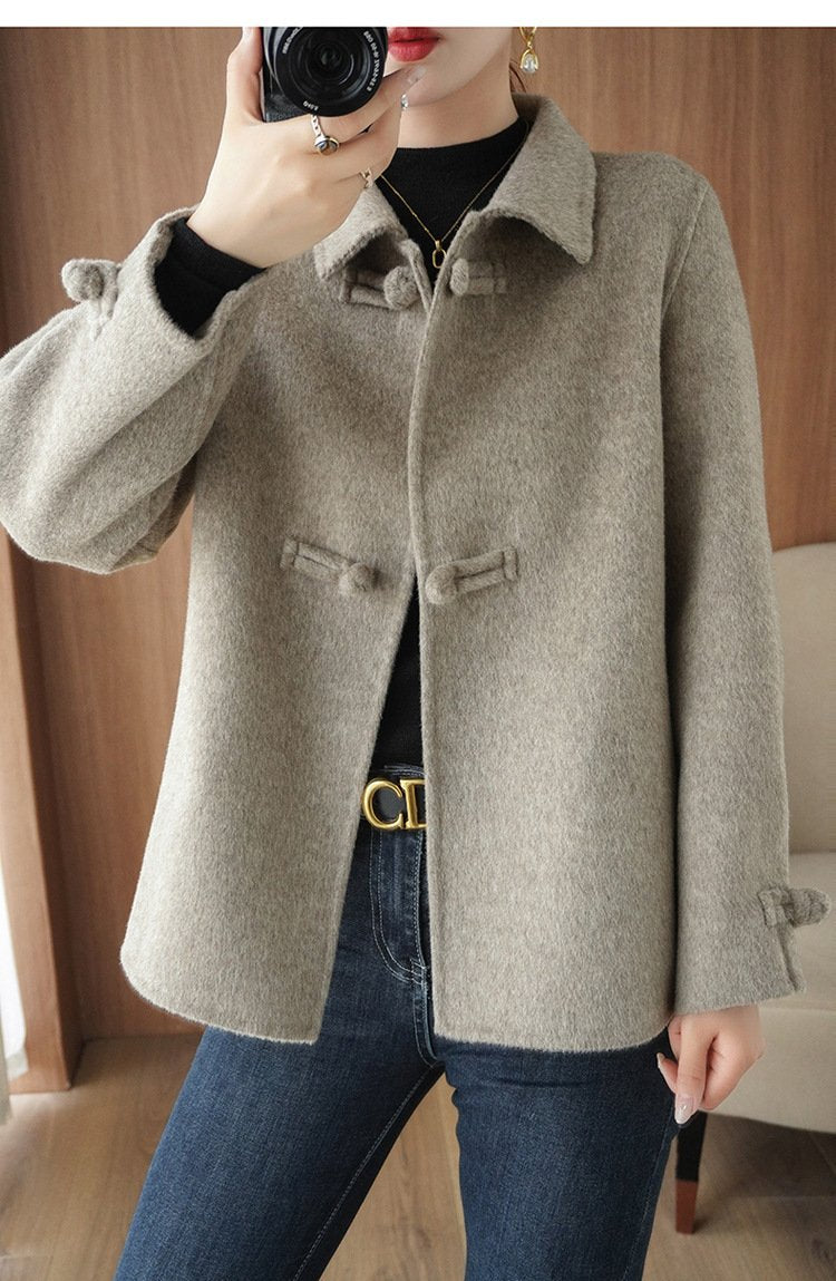 レディース コート ジャケット 長袖 無地 ゆったり 秋冬 秋 ショート 膝丈 シンプル 冬 ダウン ウール 切り替えデザイン ダウンジャケット