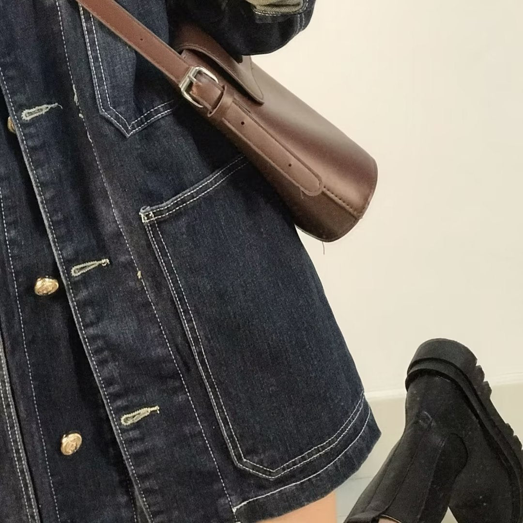 レディース シャツ トップス ジャケット 長袖 無地 ゆったり デニム 春 秋 レトロ 体型カバー 大きいサイズ 韓国風 春夏 前開き シンプル 襟付き ポケット デニムジャケット