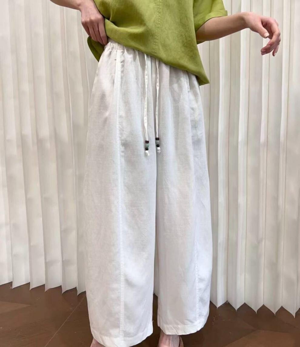 パンツ ゆったり ワイド コットン 綿 リネン 春夏 きれいめ 通勤 春 夏 スリム ロング ワイドパンツ ハイウエスト 都会的