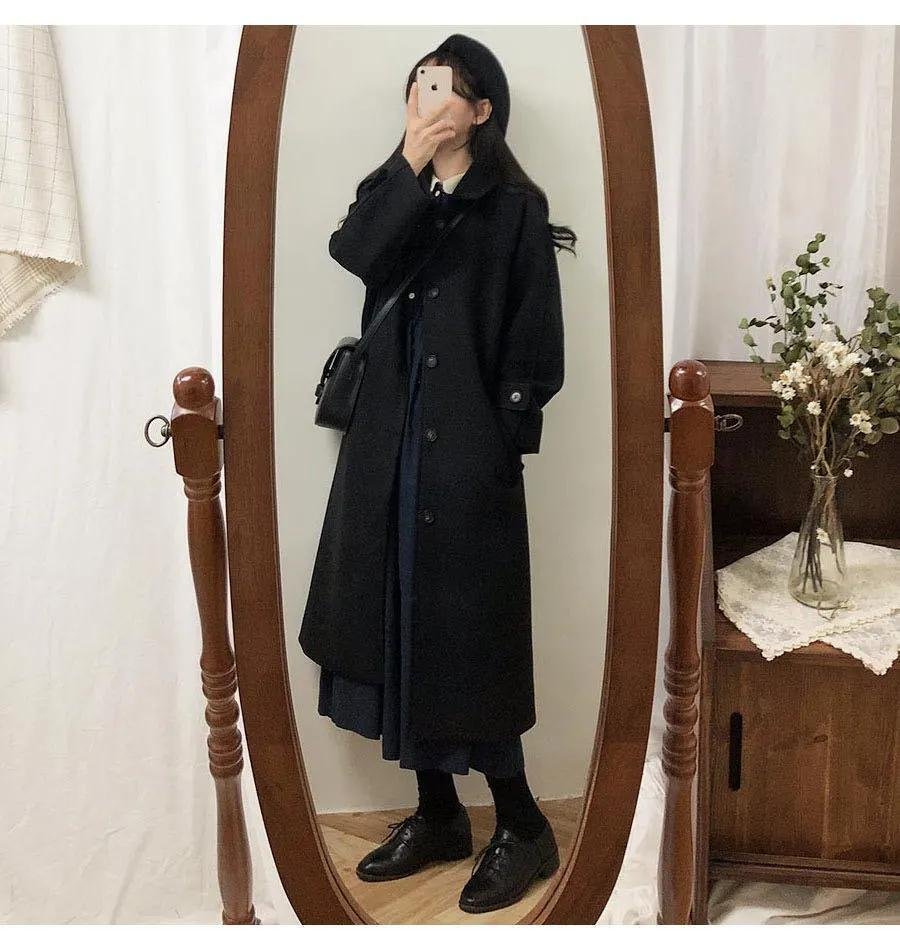 レディース コート 長袖 無地 秋冬 秋 シンプル 冬 ブラック 上品 ロング 切り替えデザイン ロングコート ポリエステル