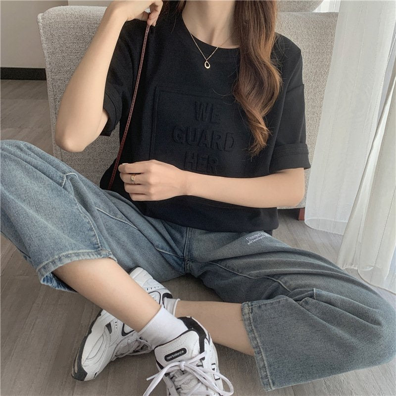 レディース トップス Tシャツ 半袖 プリント ゆったり コットン 綿 春夏 カジュアル 大きいサイズ 春 夏 ラウンドネック シャツ 切り替えデザイン レギュラー ポリエステル