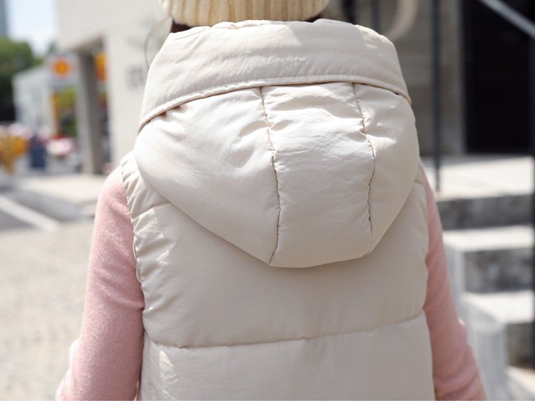 レディース ベスト 無地 秋冬 秋 きれいめ 膝下 シンプル 冬 ダウン 上品 ロング 厚手 フード