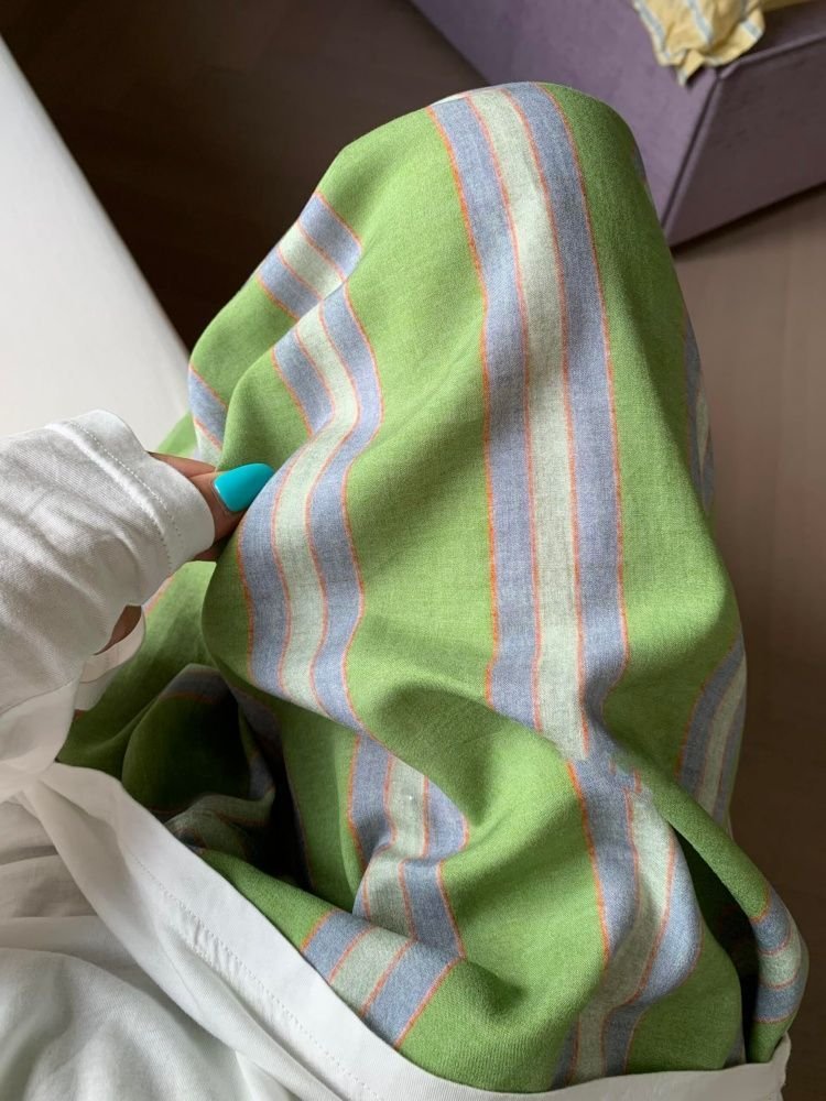レディース パンツ ボーダー ストライプ ゆったり ワイド 春夏 カジュアル きれいめ レトロ 通勤 春 夏 ロング パジャマ ロングパンツ ハイウエスト グリーン ポリエステル