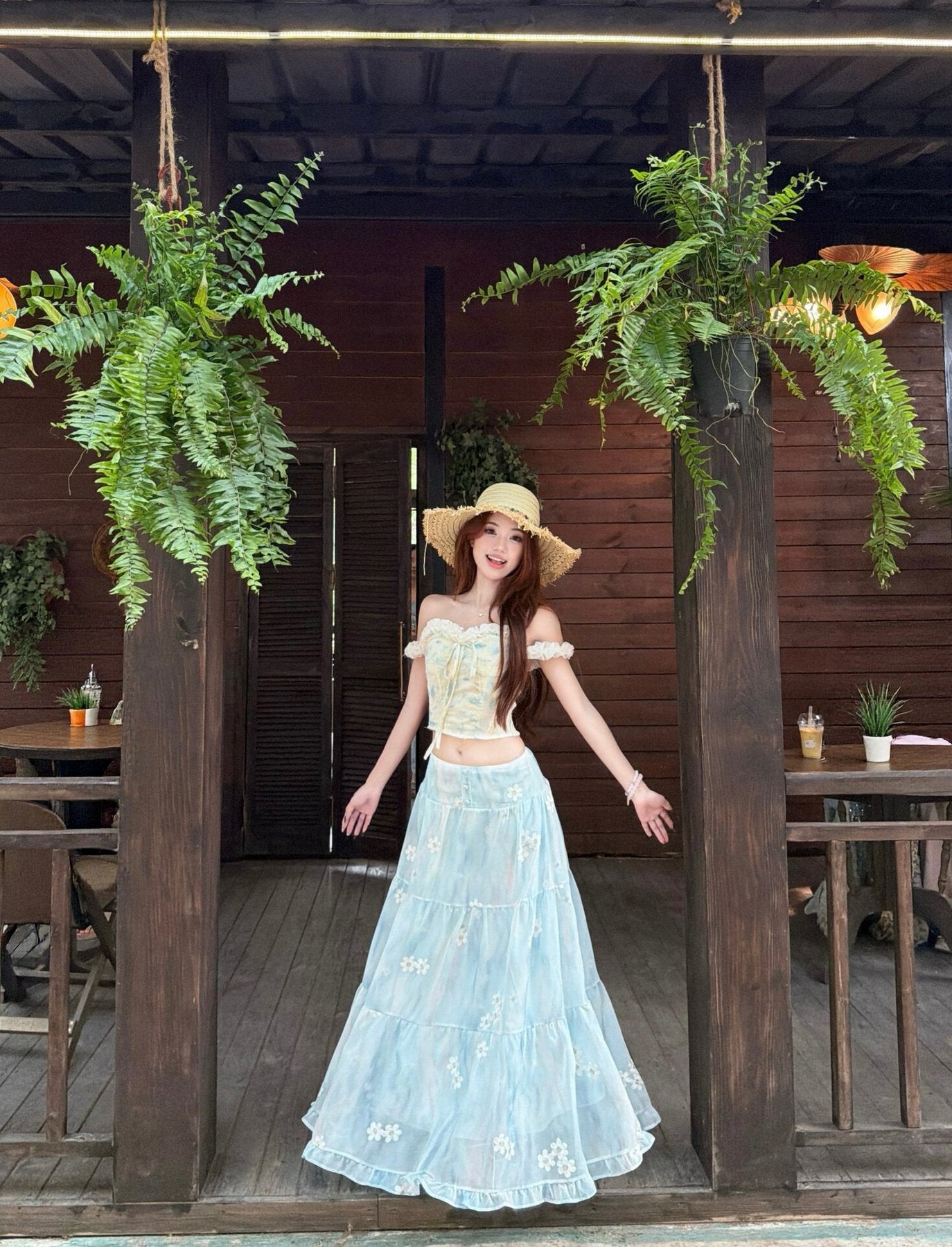 ワンピース ノースリーブ 花柄 春夏 きれいめ 袖なし 春 夏 リゾート ロング 上品 フレア セットアップ 切り替えデザイン ハイウエスト