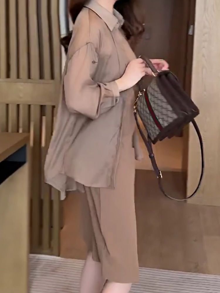 レディース シャツ トップス ジャケット 長袖 無地 ゆったり 春夏 きれいめ 大きいサイズ 前開き 春 夏 シンプル 上品 シフォン 薄手 レギュラー ポリエステル