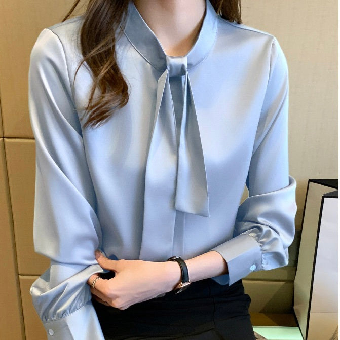 レディース トップス シャツ ブラウス 長袖 Vネック 襟付き 角襟 ボウタイ りぼんタイ フェミニン きれいめ シンプル 上品 おしゃれ こなれ感 ガーリー エレガント フォーマル キュート クラシカル ベーシック ロマンティック ナチュラル 無地 春 秋 二次会 ロングシーズン 冠婚葬祭 母の日 授業参観 大会 会議 MTG ミーティング プレゼン オフィス ビジネス OL 通勤 お出かけ ホテル 定番 S M L XL 2XL 小さいサイズ 大きいサイズ 白 ホワイト ベージュ 水色 ライトブルー