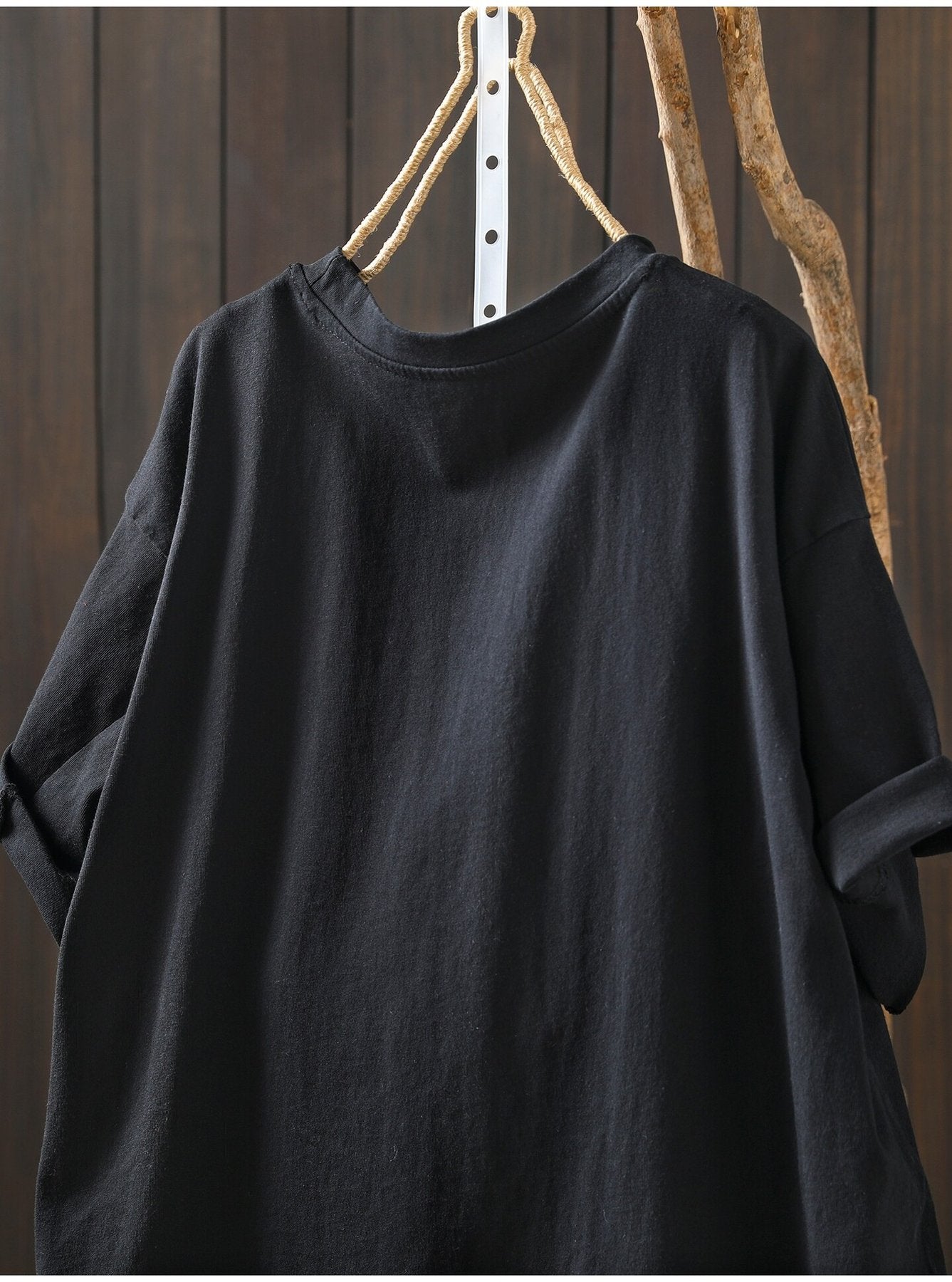 レディース シャツ Tシャツ 半袖 プリント ゆったり コットン 綿 春夏 カジュアル 体型カバー おしゃれ 前開き 春 夏 ラウンドネック シンプル 黒 プルオーバー