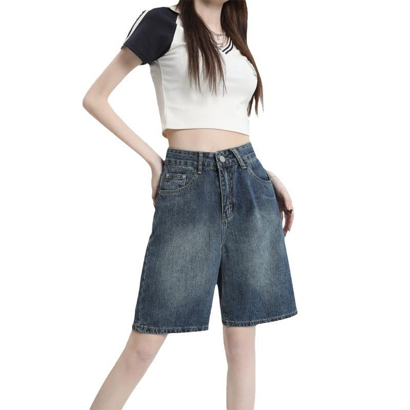レディース パンツ ボトムス ストレートパンツ デニムパンツ 膝丈 膝上 ミドル丈 ポケット ハイウエスト ボタン かわいい シンプル カジュアル おしゃれ かっこいい ラフ ボーイッシュ ガーリー 学生風 ベーシック アクティブ ナチュラル 無地 夏 ママ 通勤 学生 デート お出かけ お泊まり アウトドア 旅行 公園 女子会 休日 ショッピング 脚長 普段使い モテ トレンド 定番 XS S M L XL 2XL 小さいサイズ 大きいサイズ ゆったり 水色 ブルー ベーシックカラー