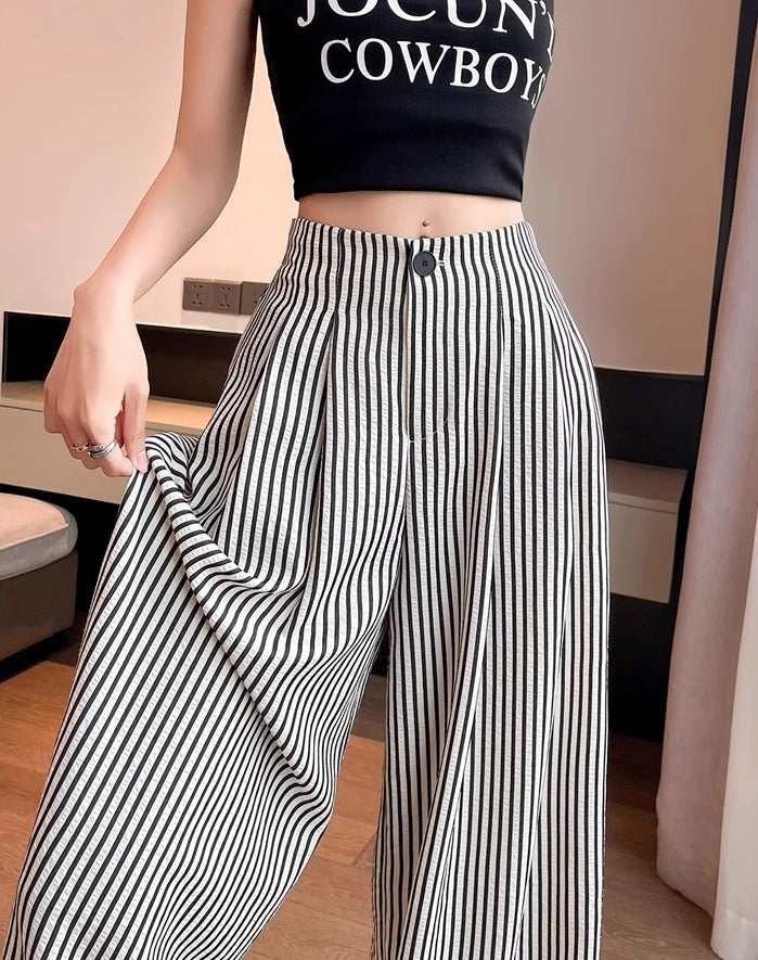 ボトムス パンツ ズボン ロングパンツ ワイドパンツ ハイウエスト ポケット かわいい 可愛い 大人可愛い きれいめ シンプル レトロ おしゃれ かっこいい カジュアル こなれ感 個性的 魅力的 主役級 存在感 抜け感 春 夏 ベーシック ナチュラル  メンズライク ストライプ柄 女性用 レディース ママ OL 通勤 オフィス 学生 通学 デート お出かけ ランチ 旅行 休日 カフェ ショッピング 普段使い デイリー 着回し 重ね着 XS S M L XL 2XL 3XL 4XL トレンド モテ