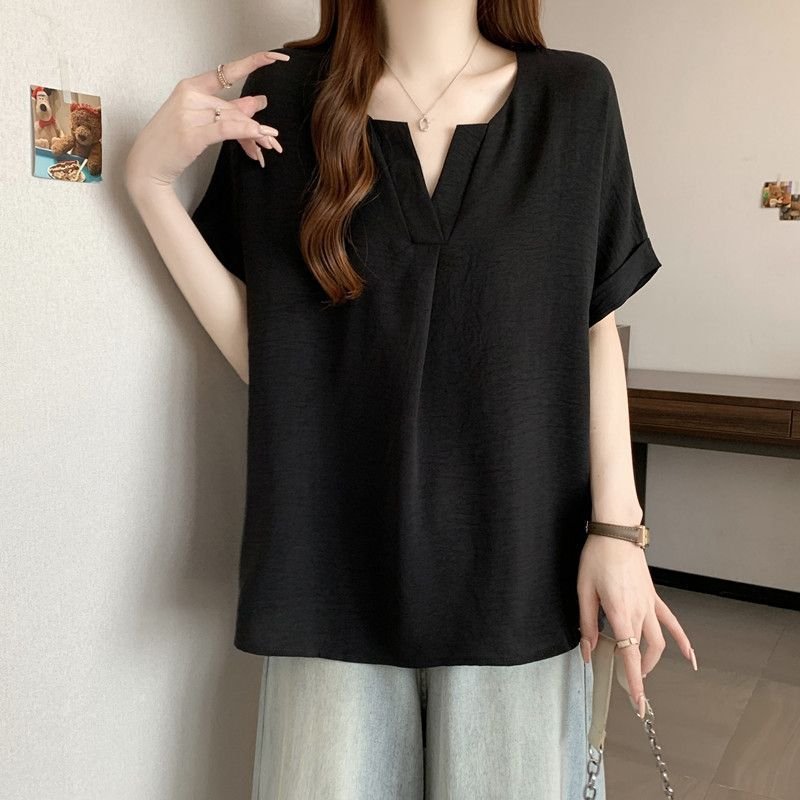 レディース Tシャツ 半袖 無地 ゆったり 春夏 カジュアル Vネック 春 夏 シャツ レギュラー ポリエステル