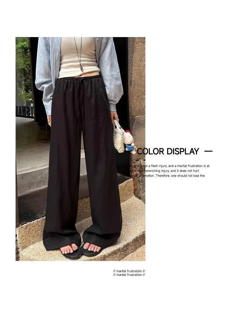 レディース パンツ コットン 綿 リネン 夏 秋冬 カジュアル 白 秋 冬 ロング ロングパンツ 麻