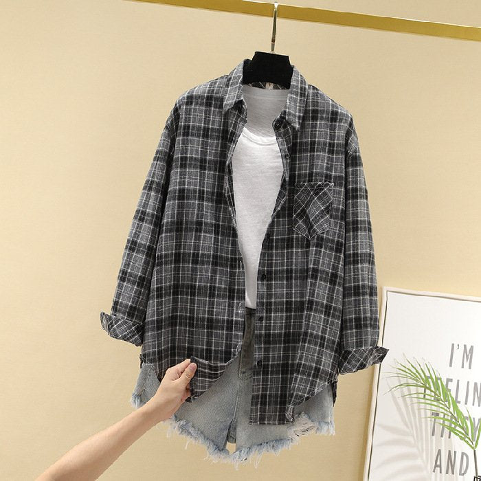 レディース シャツ ジャケット 長袖 チェック柄 ゆったり コットン 綿 春 秋 レトロ 体型カバー おしゃれ 韓国風 春夏 前開き 学生 ブラック 切り替えデザイン イエロー 襟付き ピンク アウター グリーン