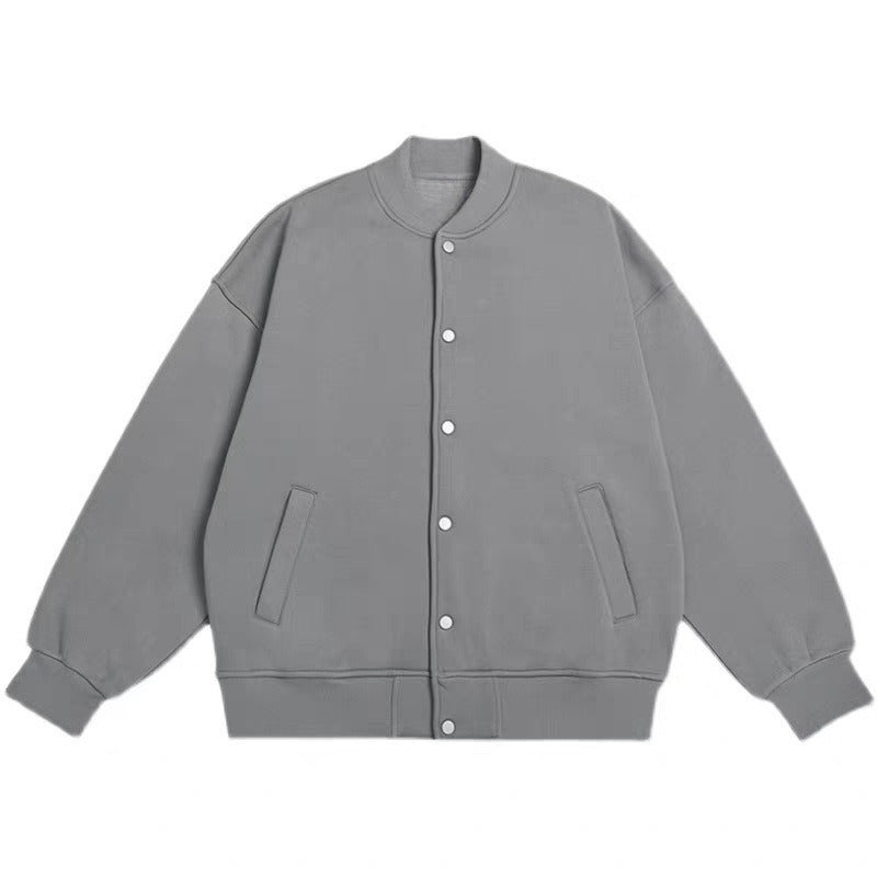 ユニセックス メンズ ジャケット ブルゾン アウター 上着 スタジャン ショート 長袖 ベースボールカラー ストリート ポケット ボタン ヴィンテージ アメカジ シンプル カジュアル かっこいい こなれ感 ラフ メンズライク ボーイッシュ スポーティー カレッジ風 アメリカン アクティブ 無地 春 秋 ペア 男女兼用 カップル 学生 通学 部活 デート お出かけ 公園 休日 ショッピング お揃い 楽ちん 暖かい 普段使い 着回し 定番 S M L XL ゆったり ブラック ライトグレー ダークグレー