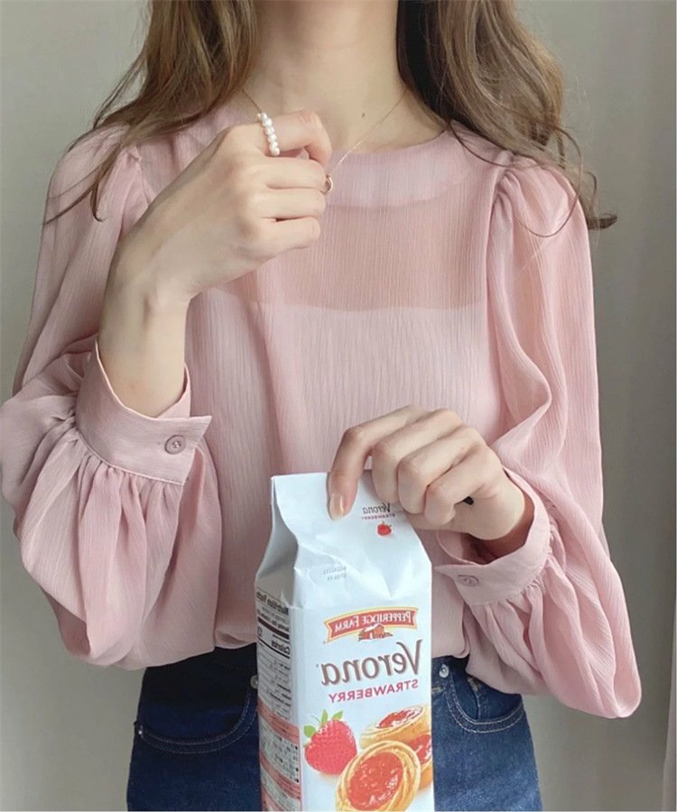 シャツ 長袖 ボーダー ストライプ ゆったり 春夏 通勤 前開き 春 夏 ラウンドネック シフォン ビーチ アウター