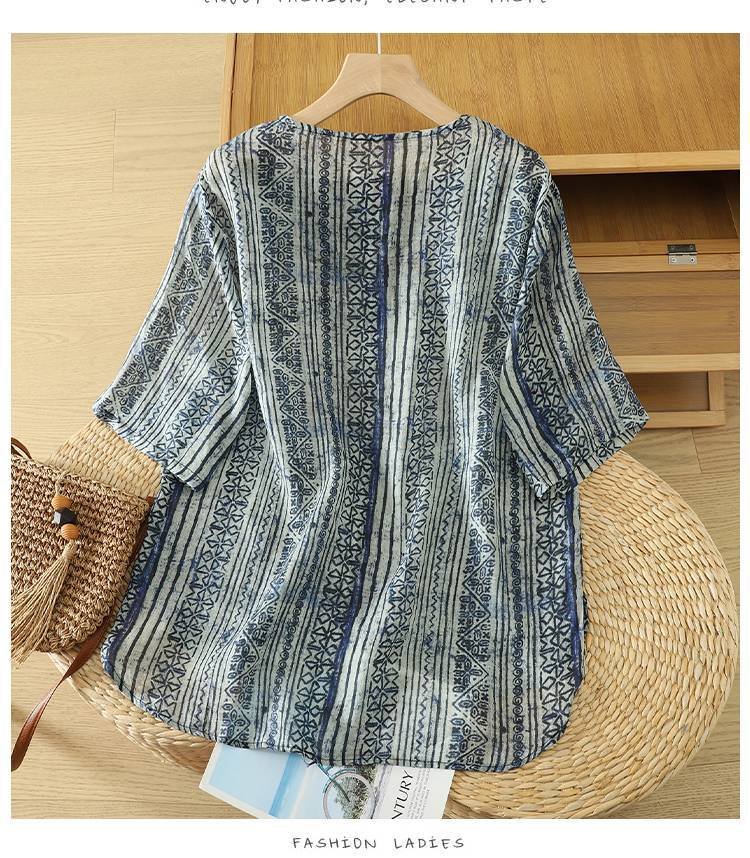 トップス Tシャツ 半袖 プリント ゆったり コットン 綿 春夏 きれいめ 通勤 体型カバー 春 夏 シャツ 脚長 タイ ヴィンテージ
