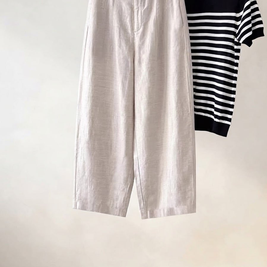 レディース パンツ ゆったり 麻 春夏 カジュアル 大きいサイズ 春 夏 切り替えデザイン バルーン ハイウエスト