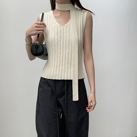 トップス ベスト ニットベスト Vネック プルオーバー ストール付き ショート丈 ニット かわいい 可愛い 大人可愛い きれいめ シンプル レトロ おしゃれ かっこいい カジュアル こなれ感 ルーズ 個性的 主役級 存在感 抜け感 春 夏 ベーシック ナチュラル クール エレガント 無地 女性用 レディース ママ OL 通勤 オフィス 学生 通学 デート お出かけ 旅行 休日 ランチ カフェ ショッピング コンパ 普段使い デイリー 着回し 重ね着 ワンサイズ トレンド モテ カラーバリエーション