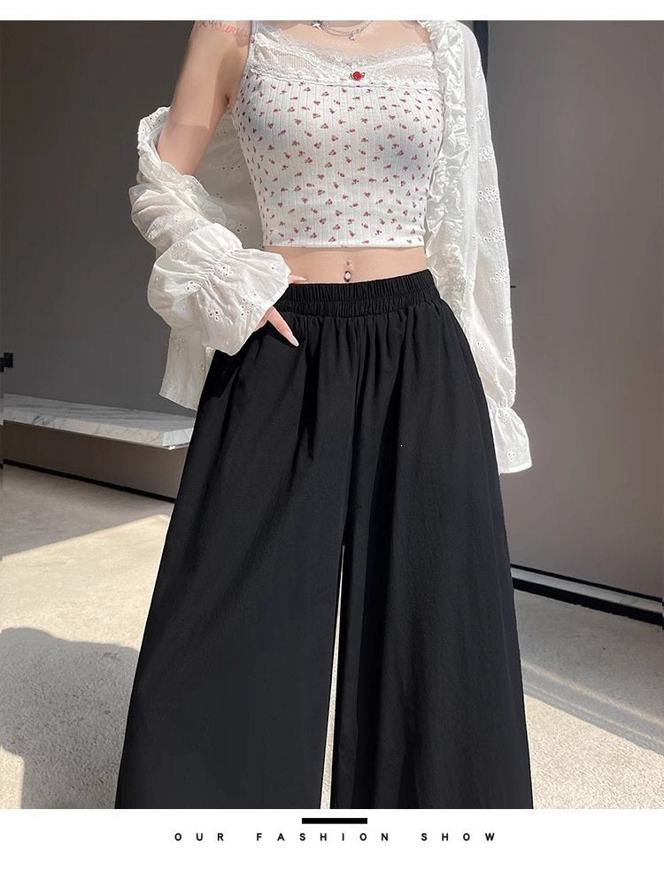 レディース パンツ 花柄 ゆったり ワイド 春夏 カジュアル きれいめ 春 夏 レース ブラック 上品 ロング ワイドパンツ ストレッチ ポリエステル 森ガール