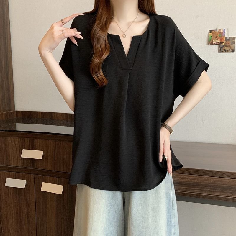 レディース Tシャツ 半袖 無地 ゆったり 春夏 カジュアル Vネック 春 夏 シャツ レギュラー ポリエステル