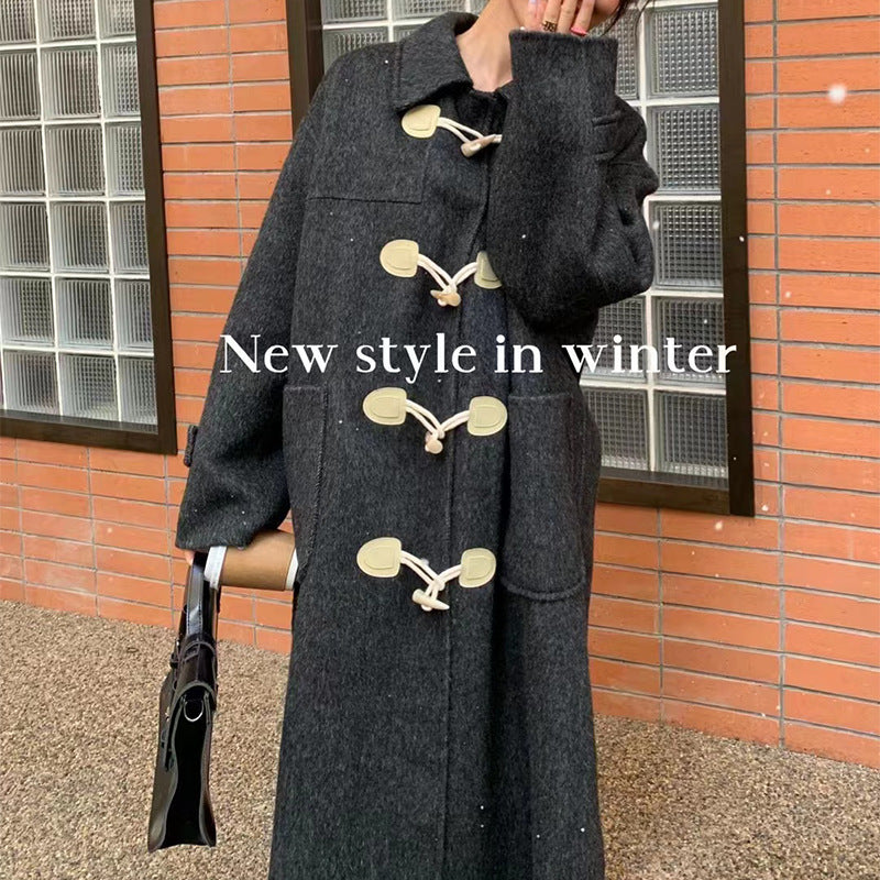 レディース コート ジャケット 長袖 無地 ゆったり 体型カバー シンプル ダウン ロング ウール ロングコート ボタン ダウンジャケット