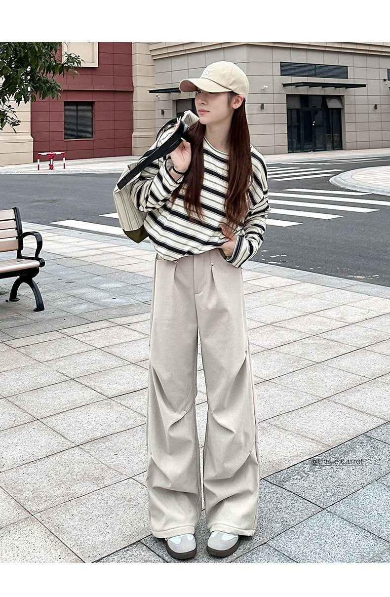 レディース パンツ ゆったり 春夏 カジュアル 春 夏 秋 冬 ストレートパンツ ストレート ワークパンツ 切り替えデザイン 裏起毛 ストレッチ ポリエステル 秋冬