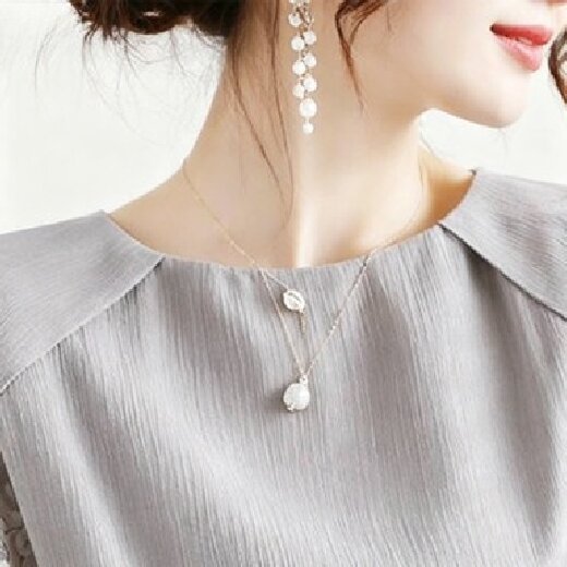 レディース ブラウス トップス 半袖 ゆったり 春夏 おしゃれ 韓国風 前開き ミニ 春 夏 ラウンドネック フラワー シフォン 切り替えデザイン シフォンブラウス フェミニン