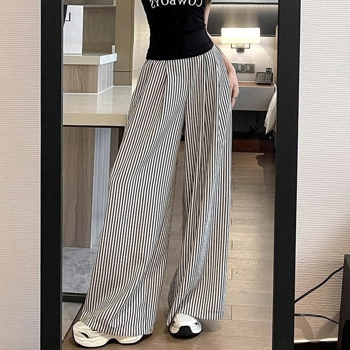 ボトムス パンツ ズボン ロングパンツ ワイドパンツ ハイウエスト ポケット かわいい 可愛い 大人可愛い きれいめ シンプル レトロ おしゃれ かっこいい カジュアル こなれ感 個性的 魅力的 主役級 存在感 抜け感 春 夏 ベーシック ナチュラル  メンズライク ストライプ柄 女性用 レディース ママ OL 通勤 オフィス 学生 通学 デート お出かけ ランチ 旅行 休日 カフェ ショッピング 普段使い デイリー 着回し 重ね着 XS S M L XL 2XL 3XL 4XL トレンド モテ