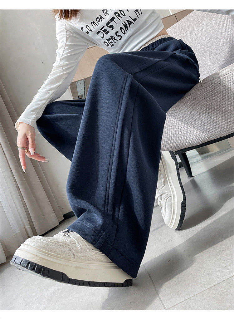 レディース パンツ ボトムス ロングパンツ ワイドパンツ ロング ワイド ストレート 裾ワイド ポケット ハイウエスト ウエストゴム 薄手 大人可愛い シンプル カジュアル おしゃれ かっこいい こなれ感 個性的 主役級 存在感 都会的 無地 秋 冬 ロングシーズン ママ デート お出かけ 旅行 合コン 韓国 オルチャン 体型カバー 美脚 脚長 普段使い 着回し モテ 清楚 流行 インスタ映え 定番 S M L XL 2XL 大きいサイズ 黒 ブラック グレー ワインレッド アプリコット ネイビー