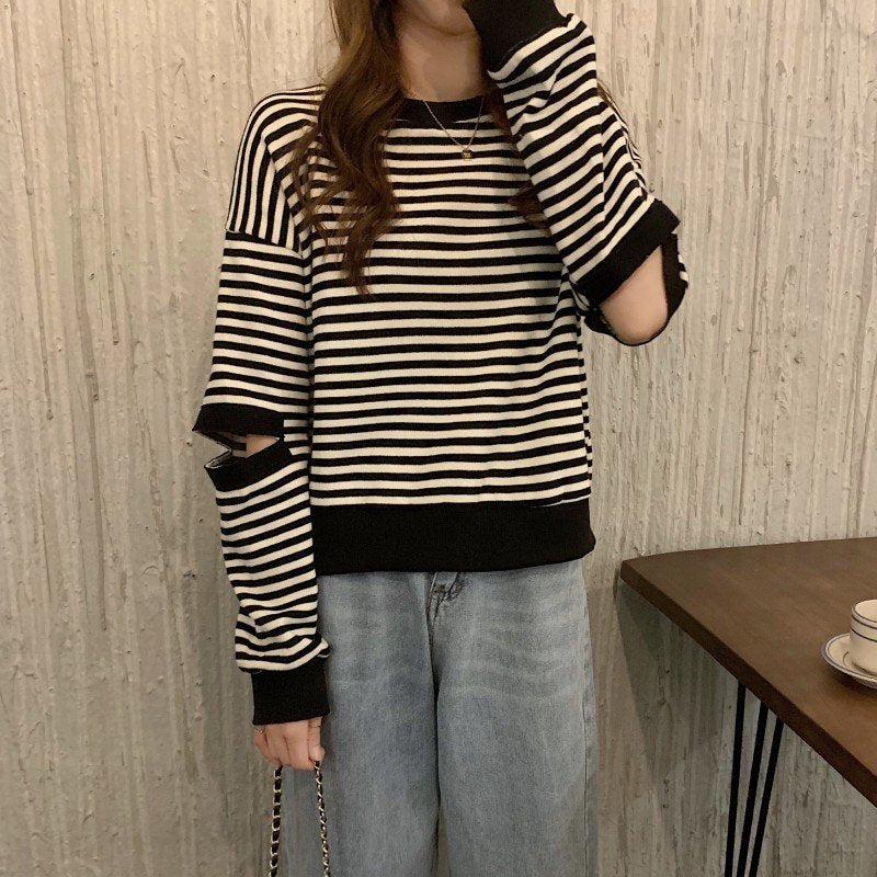 レディース シャツ トップス 長袖 ボーダー ストライプ チェック柄 ゆったり 秋冬 秋 きれいめ 通勤 体型カバー おしゃれ 前開き 膝丈 ラウンドネック 冬 学生 上品 薄手 切り替えデザイン 個性的 スウェット ポリエステル