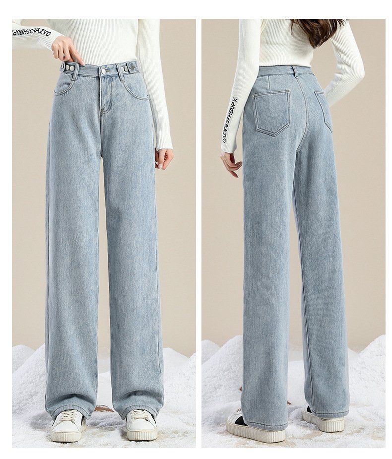 レディース パンツ ゆったり ワイド コットン 綿 秋冬 秋 通勤 シンプル 冬 ストレート ワイドパンツ 厚手 ストリート ベルベット